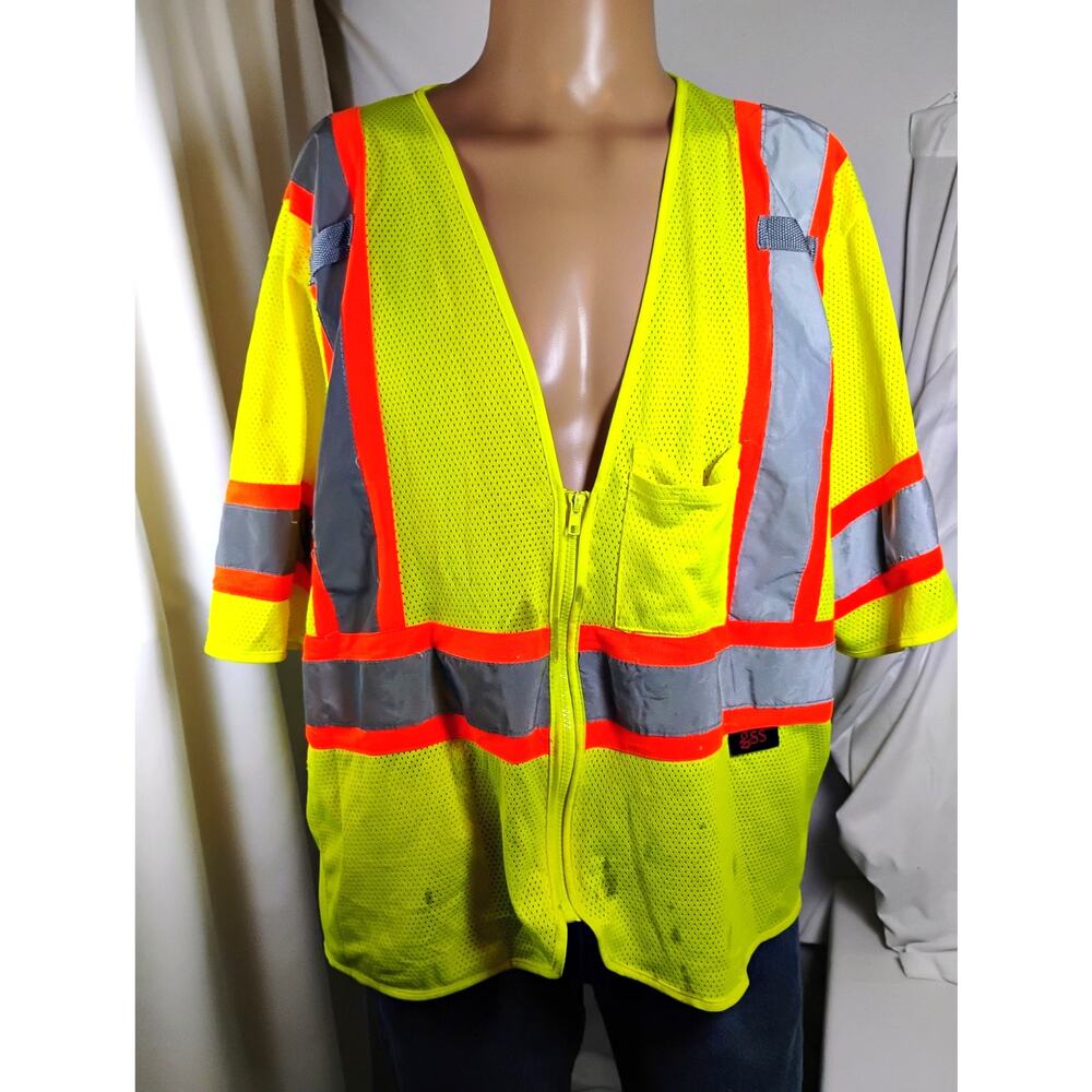 GSS High Visibility Safety Shirt Mesh Zip Front Type R Class 3 Traffic Control